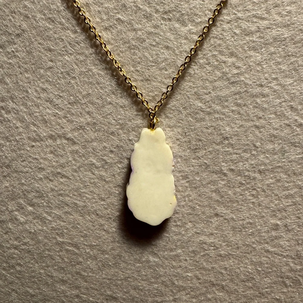 Vintage 1980s Whimsical Bunny Pendant Necklace 16” chain